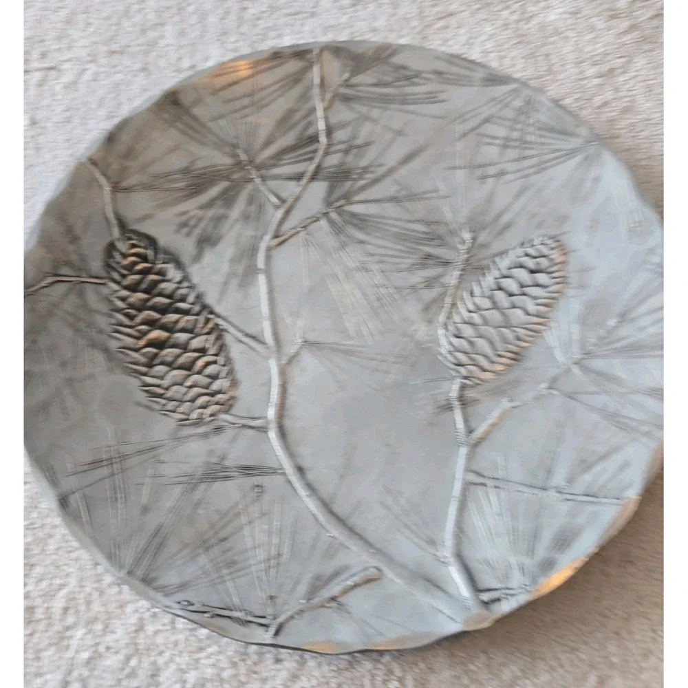 Vintage Early Wendell August Forge 890 Plate Pine Cone Design 9